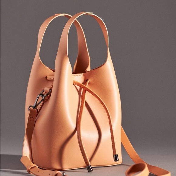 Anthropologie Mini Bucket Bag Peach - Picture 10 of 10